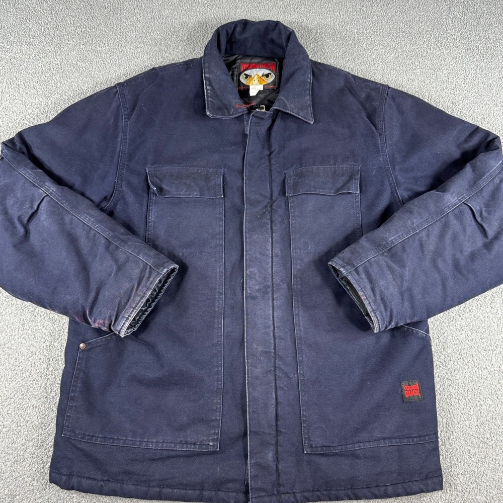 Tough Duck Jacket Men's Large Blue Quilted Insulated Canvas Field Coat Canada